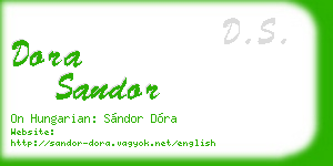 dora sandor business card